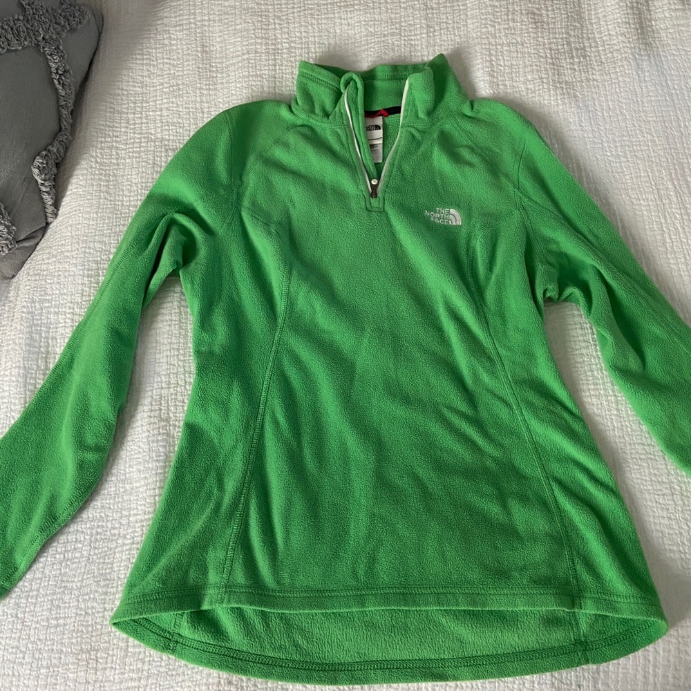 NorthFace Fleece Green quarter zip